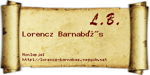 Lorencz Barnabás névjegykártya