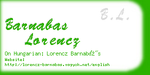 barnabas lorencz business card